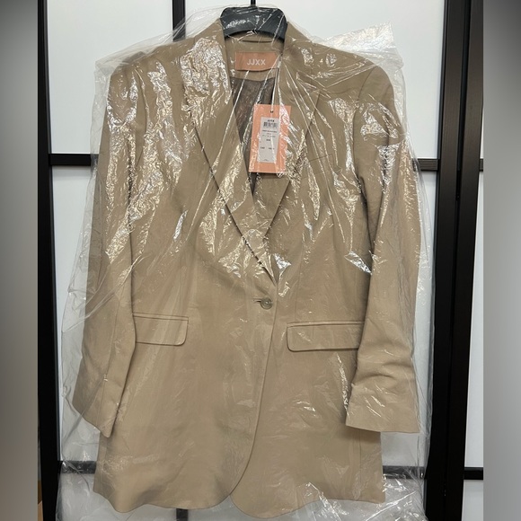 JJXX Double-Breasted Blazer size XXS Oatmeal color OVERSIZED - Picture 3 of 5